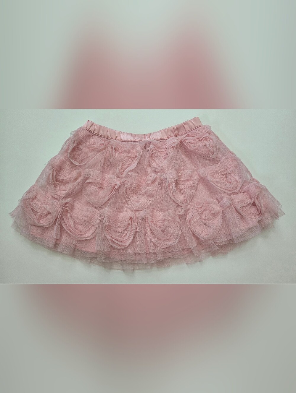 Baby GAP Tulle Heart Rosette Tutu Skirt Pink Satin Lined Toddler Girls 3 Years